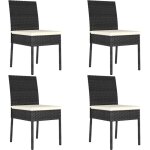 Vidaxl - chaises à manger de jardin lot de 4 résine tressée noir Vidaxl - chaises à manger de jardin lot de 4 résine tressée noir