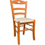 Chaise en merisier loris avec assise en similicuir beige Chaise en merisier loris avec assise en similicuir beige