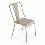 Oviala - chaise en mtal bistrot taupe
