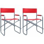 Chaises de metteur en scne lot de 2 acier rouge vidaxl