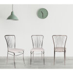 Dmora - chaise moderne en co - cuir, pour salle  manger, cuisine ou salon, cm 54x45h93, couleur blanche, ...