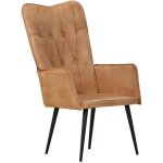 Chaise � oreilles marron toile vidaxl