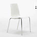 Chaise avec pieds en acier empilable pour bar et cuisine lollipop grand soleil - blanc