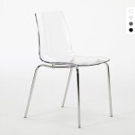 Chaise avec pieds en acier empilable pour bar et cuisine lollipop grand soleil - transparent