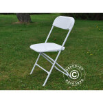 Chaise pliante 44x44x80cm, blanc, 24 pi�ces