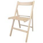 Chaise pliante en bois blanc brut 79x42, 5x47, 5 cm