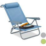 Relaxdays - chaise pliante jardin chaise pliable plage ajustable appui - tte accoudoirs rglables 120 ...