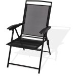Dema - chaise pliante 'long beach' de couleur noire