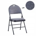 Chaise pliante en m�tal et tissu avec poign�e, stable, grise