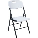 Chaise pliante white party 55x46x87 cm en me'tal et plastique hdpe pour jardins exte'rieurs et e've'nements ...