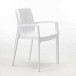 Chaise polypropylne empilable avec accoudoirs salle  manger cream grand soleil - blanc