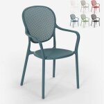 Chaise de restaurant bar cuisine ext�rieure au design moderne en polypropyl�ne clara - bleu