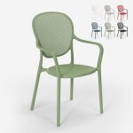 Chaise de restaurant bar cuisine ext�rieure au design moderne en polypropyl�ne clara - vert fonc�