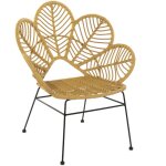 Chaise rotin synth�tique m�tal 76x67x86 feuille