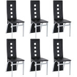 Sifree - chaises de salle � manger 6 pcs noir cuir artificiel