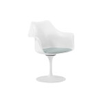 Chaise de salle  manger avec accoudoirs - chaise pivotante blanche - tulipan gris clair