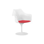 Chaise de salle à manger avec accoudoirs - chaise pivotante blanche - tulipan rouge Chaise de salle à manger avec accoudoirs - chaise pivotante blanche - tulipan rouge