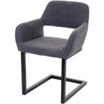 Chaise de salle  manger bureau visiteur sans roulette design rtro en tissu gris pied en mtal 040002157 ...