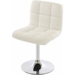Hhg - chaise de salle  manger kavala, chaise de cuisine, pivotante, simili cuir blanc base chrome