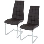 Chaise de salle à manger cuisine cantilever piètement luge x2 marron Chaise de salle à manger cuisine cantilever piètement luge x2 marron