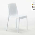 Chaise salle � manger cuisine empilable en polypropyl�ne ice grand soleil - blanc