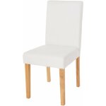 D�coshop26 - chaise de salle � manger cuisine en synth�tique blanc mat pieds en bois clairs 040002337 ...