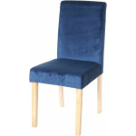 Décoshop26 - chaise de salle à manger cuisine en velours bleu pieds en bois clair design moderne 040002311 ... Décoshop26 - chaise de salle à manger cuisine en velours bleu pieds en bois clair design moderne 040002311 ...