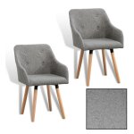 Estexo - chaise de salle � manger cuisine x2 vintage en tissu pieds bois gris