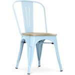 Tolix style - chaise de salle � manger - design industriel - acier et bois - nouvelle �dition - stylix ...