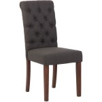 Clp - chaise lgante avec dossier haut avec diffrentes boutons de tissu de couleurs colore : gris fonc ...