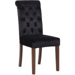 Clp - chaise élégante avec dossier haut avec boutons de velours différentes couleurs colore : noir Clp - chaise élégante avec dossier haut avec boutons de velours différentes couleurs colore : noir