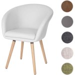 Mendler - chaise de salle  manger malm t633, fauteuil, design rtro des annes 50 - similicuir, blanc ...