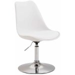 Clp - chaise de salle  manger maverick avec pied trompette chrome blanc