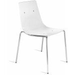 Chaise en mtal chrom et coque plastique salle  manger wind - blanche