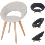 Mendler - chaise de salle  manger palermo iii, fauteuil, design rtro des annes 50 - tissu, crme / ...