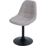 Chaise de salle � manger pivotante 360� design contemporain en tissu boucl� taupe pied acier noir mat ...
