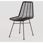 Chaise de salle à manger en rotin synthétique gouda colors sklum noir noir Chaise de salle à manger en rotin synthétique gouda colors sklum noir noir