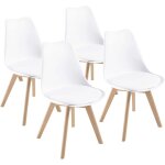 Chaises de salle � manger scandinave dewinner, chaise de bureau r�tro, assise rembourr�e en h�tre massif ...