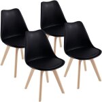 Chaises de salle  manger scandinave dewinner, chaise de bureau rtro, assise rembourre en htre massif ...