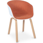 Chaise de salle à manger scandinave rembourrée avec accoudoirs orange Chaise de salle à manger scandinave rembourrée avec accoudoirs orange