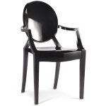 Chaise de salle à manger transparente - design avec accoudoirs - louis xiv noir Chaise de salle à manger transparente - design avec accoudoirs - louis xiv noir