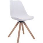 Clp - chaise de salle � manger troyes pivotante pi�tement en forme carr�e blanc nature