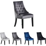 Chaise de salle  manger en velours windsor simple avec pieds en bois - chaise de salle  manger avec ...