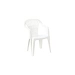 Blinky - chaise scilla en r�sine plastique dure blanche, empilable avec accoudoirs