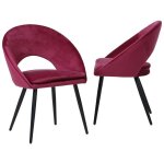 Made in meubles - chaise style fauteuil en velours rose framboise elouan (lot de 2) Made in meubles - chaise style fauteuil en velours rose framboise elouan (lot de 2)