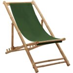 Chaise de terrasse bambou et toile vert vidaxl