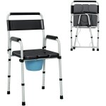 Chaise de toilette pour personnes �g�es, r�glable en hauteur sur 7 niveaux avec seau amovible, confortable ...