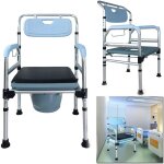 Chaise de toilette réglable en hauteur - antidérapante - avec seau de toilette - pour personnes handicapées ... Chaise de toilette réglable en hauteur - antidérapante - avec seau de toilette - pour personnes handicapées ...