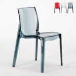 Chaise transparent salle � manger bar femme fatale grand soleil design en polycarbonate - noir anthracite ...