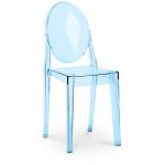 Chaise transparente de salle  manger - victoria queen bleu transparent